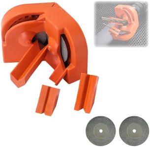 Drill Bit Sharpener, Multipurpose Drill Bit Grinding Sharpener Portable Drill Bit Sharpener with 2 Grinding Wheels for All Bits,Afilador De Brocas,Knife Sharpener Tool, Orange