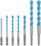 Bosch 7X Expert HEX-9 Multi Construction Drill Bit Set (for Concrete, Soft Ceramic Tiles, Ø 4,0, 5,0, 6,0, 6,0, 8,0, 10,0, 12,0 mm, Professional Accessory Impact Drill/Driver, Drill Drivers)