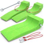 Tire Skates 4 Pack Tow Truck Accessories Interlocking Trailer Skids for Car Hauler, Flat Bed, Wrecker Rollback Carrier Safety (Green)