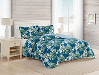 Tommy Bahama Southern Breeze Quilt Set, King, Dark Blue