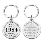 SOUSYOKYO 40th Birthday Gifts for Women Men 1984 Keychain, Happy Female 40 Years Old Birthday Gifts Ideas, Male 40th Birthday Decoration Stuff Present