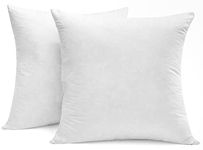 SNUG&COZY Luxury Goose Down Feather Pillow Inserts - 16x16IN, Double Layered Down-Proof Design, Ultra-Soft Cover, High Fill Weight, Pack of 2, White…
