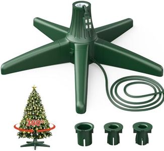 CreiYuan Rotating Christmas Tree Stand, Thickened ABS, Sturdy 5-Legged Design, Includes 3 Adapters & Sockets, Supports up to 7.8ft Rotating Tree Stand for Artificial Christmas Tree