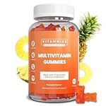 Multivitamin Gummies for Women & Men - 3 Months Supply - 18 Multivitamins & Minerals - 90 Vitamin Gummies - with Vitamin C, A, D, B, Biotin & Zinc - Pineapple Flavoured Chewable Multivitamins Adults