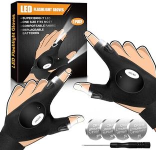 LED Flashlight Gloves, Finger Lights, Gifts for Men Dad Him Birthday Father's Day, Cool Gadgets Stuff for Husband Boyfriend, Hands-Free Lights Gloves