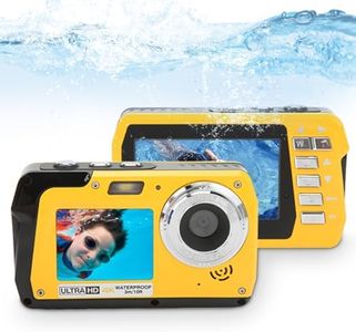 Underwater Camera, 4K 56MP Dual Screen Waterproof Camera with 18X Digital Zoom, Portable Action Camera Sports Cameras for Kids Adults Snorkeling Vacation