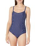 Panache Anya Spot One-Piece Underwire Swimsuit (SW1010), Navy, 36F