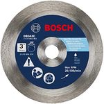 BOSCH DB343C 3 in. Continuous Rim Diamond Blade with 3/8 in. Arbor for Extra Clean Cut Wet Cutting Applications in Ceramic Tile, Glass Tile