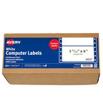 Avery Continuous Form White Computer Labels for Pin-Fed Printers, 4 x 1.9375 Inches, Box of 5000 (04022)