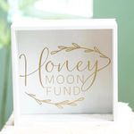 Defined Deco Honey Moon Fund Box Gift Card Box Wood Wedding Card Box Picture Box Shadow Box for Wedding Decor Wedding Decorations for Reception with Wood Sign SET OF 2 (11.5 x 9.25x 3.25IN)