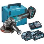 MAKITA GA005GM201 40V Cordless Angle Grinder 125mm(5"), Brushless, Anti-restart Function, Electric Brake With 40V Charger and 2x BL4040 4Ah Battery