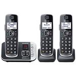 Panasonic Link2Cell Bluetooth DECT 6.0 Expandable Cordless Phone System with Answering Machine and Call Blocking - 3 Handsets - KX-TGE663B (Black)