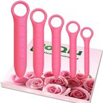 QoQiu 5-Pack Silicone Dilators for Pelvic Floor for Women with Fine Scales, Pelvic Wand Massager，Pelvic Floor Muscle Trainer, Pelvic Floor Strengthening Device with Storage Bag, Red