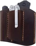 1791 EDC Pocket Organizer, Everyday Carry Pocket Pouch fits 3 tools including Knives, Multitools, Small Tools, Flashlight. American Leather. EDC Tool Pouch Carrier - Brown