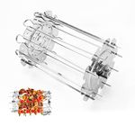 Victop Rotating Kebab Skewers Stainless Steel Roaster Rotisserie Skewers, Needle Cage Oven Kebab Maker Grill includes 10 Skewers Fits for Most Air Fryer Oven Rotisserie Grill