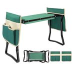 Uten Garden Kneeler Seat with Handles 2-in-1, Portable Foldable Gardening Stool with 2 Detachable Tool Bag & Thickened EVA Foam Pad for Gardening Enthusiasts and Elders
