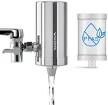 𝗪𝗜𝗡𝗚𝗦𝗢𝗟 PFAS Water Filter, Stainless-Steel 360° Rotating Faucet Water Filter Removes PFAS, PFOA/PFOS, Chlorine, Heavy Metals & Bad Taste, 350G Long Lasting Sink Water Filter, WS-FM002-PAC