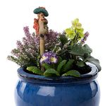 Cane Companions Beatrix Potter Benjamin Bunny Stake Topper - Handmade Flower Pot Garden Ornament - Outdoor Figurine