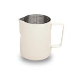 watchget Stainless Steel Milk Frothing Pitcher 12oz/350ml - Espresso Steaming Pitcher for Cappuccino, Latte Art, Coffee Machine Accessories Milk Jug Milk Frother Cup, Creamy White