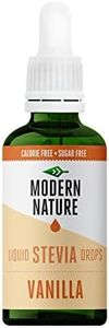 Modern Nature Gouttes de Stevia Liquide - Saveur de Vanille – Zero Calories et Sans Sucre Keto Vegan Diet - Flavour Drops pour le Cafe, Protéines, Yogourt, Porridge - Keto Stevia Drops Edulcorant 50ml
