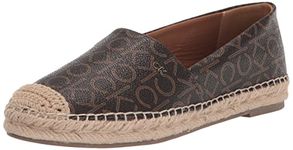 Calvin Klein Women's Popular Ballet Flat, Espresso Logo, 7.5