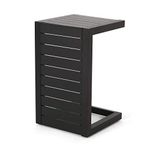 Christopher Knight Home Jesse Coral Outdoor Modern Aluminum C-Shaped End Table, Matte Black