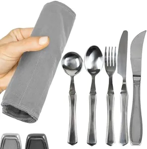 Vive Weighted Utensils (5 Piece) - Parkinson Spoon and Fork Set Plus Knife - Adaptive, Heavy 7 ounce Weight Stainless Steel Silverware for Hand Tremors, Adults, Elderly Patients