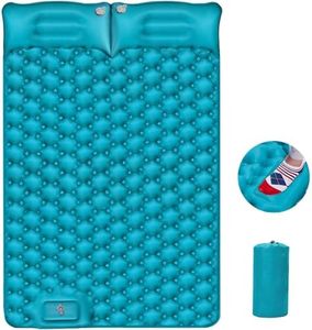 Pulatree Matelas de Camping Auto-Gonflant, Utilisation Double Face, Ultra-Léger avec Oreiller, pour Couchage Gonflable Résistant à l'Humidité et Durable