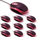 10 Pack Wired Mini Optical Mouse Computer Mouse Ergonomic Mouse with USB Mouse for Laptop PC Desktop mice Compatible with Windows Linux Mac fit for Office Business Home,Kids（Black）