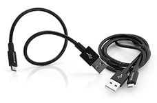 Verbatim Micro USB Cable - Sync and Charge Cable, Pack of 2, MFi-Certified, Robust Micro-USB Cable, with Kink Protection, 100 cm + 30 cm, Black