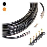 CableProof RG11 COAXIAL Cable with F Connectors on Each end - Tri-Shield Underground Coax Direct Burial Gel Coated Flooded Indoor/Outdoor Wire + Extra Barrel & 5 Screw Clips (150 FT, Black)