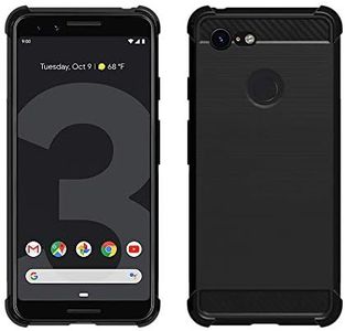 Gosento Google Pixel 3 Case, Shock Absorption Cover Soft TPU Anti Scratch Carbon Fiber Design Back Case for Google Pixel3 (Black)