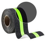 Aarni Anti Slip Tape with Glow in Dark Stripe for Stairs Waterproof Non Slip Strips for Stair Treads Black & Green Non-Slip Traction Tapes (20 Meter)