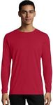 Hanes Men's Long Sleeve Nano Cotton Premium T-Shirt (Pack of 2), Deep Red, Small