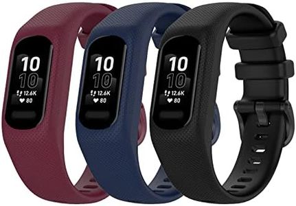 Sport Bands Compatible with Garmin Vivosmart 5 Soft Silicone Straps Replacement Wristbands Bracelet Band for Vivosmart 5 for Women Men (Small, wine red/blue/black)