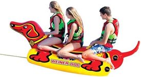 WOW Sports World of Watersports Weiner Dog 19-1010, 1 to 3 Person Towable Tube, Easy Boarding, Orange, Standard