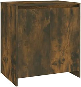 vidaXL Sideboard Storage Home Indoor Bedroom Living Room Side Cabinet Sideboard Furniture with Doors and Compartment Smoked Oak Engineered Wood