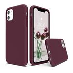 SURPHY Silicone Case for iPhone 11 Case, Liquid Silicone Protective Phone Case Cover (Full Body, Soft Case with Microfiber Lining) Compatible with iPhone 11 6.1" (Plum)