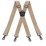 RIONA Mens Braces with 4 Carabiner Clips Wide 3.8 cm Adjustable and Elastic X-Back Suspenders Heavy Duty One Size Fits All Men and Women