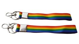 MorningVale LGBT Wristlet Keychain Badge Holder Multicolor 7 inch Pack of 2 Gay Lesbian Pride Rainbow on Amazon