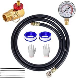 Breezliy 5 Feet Air Tank Repair Kit w/Safety Valve,Performance Tool W10058 Air Tank Repair Kit,Air Tank Valve Kit with Pressure Gauge and 5 Feet Air Tank Hose Assembly kit for Portable Carry Tank