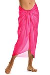 TOSKATOK®Womens Girls Sexy Stylish Beach Cover up Sarong Skirt Dress with Optional Beach Bag and flip Flops Cerise