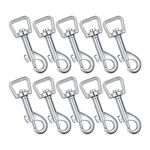 DGHOME 10 Pcs 360° Swivel Snap Hooks Square Eye Swivel Bolt Snap Heavy Duty Swivel Trigger Hooks Clips, Stainless Steel Clips Clasp Suitable for Connecting pet Collars and Keychains