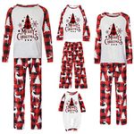 2024 Family Christmas Pajamas Matching Sets Couples Matching Christmas Pajamas Raglan Family Xmas Pjs Family Jammies, 01# White, Medium