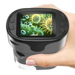 1000X Handheld Digital Microscope for Kids - 4K 2.0" Screen, Rechargeable Mini Labster Portable Pocket Scope, Includes Slides Kit - Science Gadget Edu Boy Girls Gift Ages 4-12