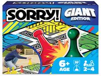 Giant Sorry! Classic Family Board Game Indoor Outdoor Retro Party Activity Summer Toy with Oversized Gameboard, for Adults and Kids Ages 6 and up