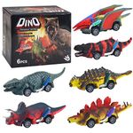 Dinosaur Toy Pull Back Cars, 6 Pack Dino Toys for 3 Year Old Boys/Girls and Toddlers, Boy Toys Pull Back Toy Cars for Age 3,4,5 and Up