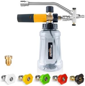 Prunarbo Pressure Washer Foam Cannon with Dual-Connector Accessory, Power Washer Foamer Sprayer with Double Tip Attachment 5 Nozzles 1/4" Quick Connect Additional 1.1mm Orifice Car Detailing