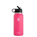 Hydro Flask Wide Mouth 2.0 Water Bottle, Straw Lid - 32 oz, Watermelon