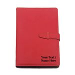 EDSG Personalised PU Leather Notebook | A5 Size Journal Diary Lether Bound Notebook Business Diary | Custom Gift for School Leaving Graduation Teachers Friends Thanks | Hand Finished in UK (Red)